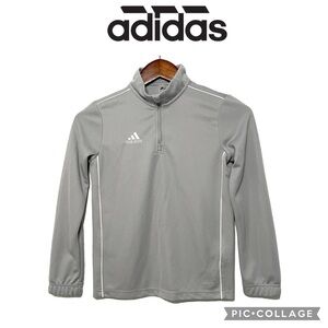 Adidas Climalite 1/4 zip boys long sleeves sweatshirt gray size S